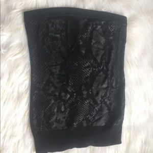 EXPRESS Black snakeskin tube top soft fabric